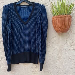 French Connection V- Neck Puffed Sleeved Sweater
